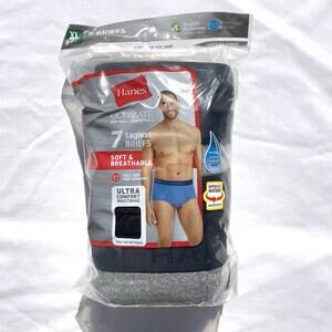 Hanes Ultimate Tagless Briefs 7 Pack Mens XL Soft & Breathable Wicking